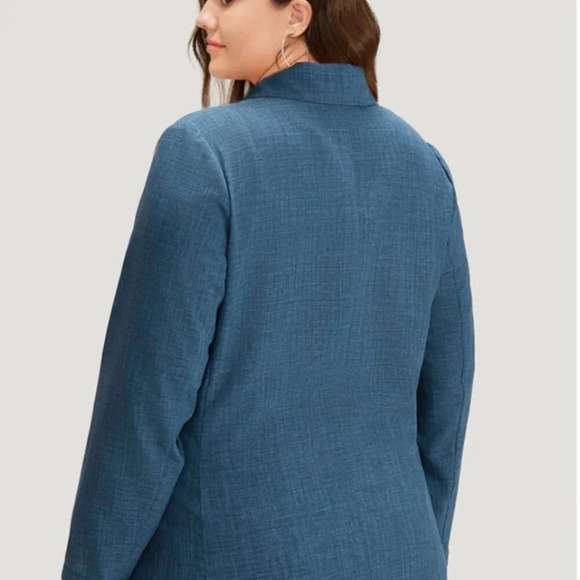 BloomChic Solid Double Breasted Suit Collar Flap Pocket Blazer XL us 14 - Picture 2 of 4